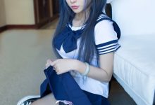 双马尾cosplay可爱学生妹-妹子图