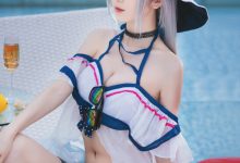 弥音音 — 明日方舟 斯卡蒂泳装 [24P-316M]-妹子图