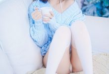 Tina很妖孽呀 – 蓝色秋冬毛衣 [27P-168MB]-妹子图