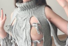 萌妹是青水 - 露背毛衣[14P-37MB]-妹子图