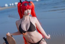 二佐Nisa 碧蓝鲟泳装 [9P-180MB]-妹子图