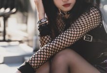 柒柒要乖哦 - NO.18 街拍黑皮裙 [17P-196MB]-妹子图