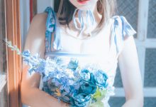 ElyEE子 - NO.122 2023.august D-復古水藍花 Vintage Aqua Blossom [38P-159MB]-妹子图