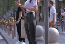 精选街拍作品 NO.0010 身姿挺拔紧身皮裤美女图片第1部[144P／186MB]-妹子图