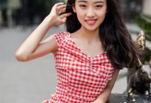 SIW斯文传媒 003 气质红白格V领时尚包臀裙 - 蓉儿 [65P-163M]-妹子图