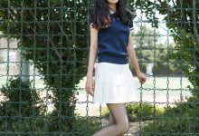 SIW斯文传媒 012 休闲运动少女系蓝衫白百褶裙（蓉儿） [65P-160M]-妹子图