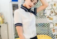 SIW斯文传媒 029 春夏空乘白衫蓝裙制服套装 - 嘉慧 [61P-195M]-妹子图