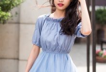 SIW斯文传媒 039 淡蓝清纯蓬袖双层纱仙女连身裙（蓉儿） [67P-127M]-妹子图