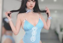 女主K  - 蓝色泳装女仆 [94-362MB]-妹子图