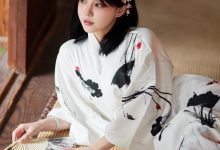 蛋黄酱 橘猫juju 水墨丹青和服写真 [28P-81MB]-妹子图