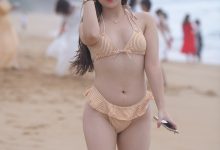 都市丽人粉色条纹比基尼女孩  [视频+套图/17.7G]-妹子图