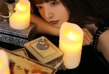 圆脸美女暗黑系美女艺术照片-妹子图