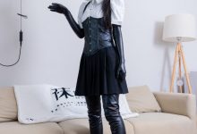 [BoBoSocks袜啵啵]NO.475 奶油-高跟长靴、厚黑丝五指袜、踩脚裤裤里丝、靴子部分戴口罩[150P+1V／6.76GB]-妹子图