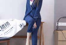 [BoBoSocks袜啵啵]NO.509 稚予-高跟鞋、短肉丝、黑色美甲、银行制服、半脱袜子[150P+1V／5.51GB]-妹子图