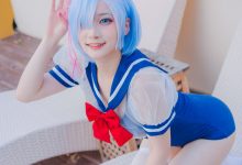 幼愛Youmeko –  蕾姆泳装 [18P-49MB]-妹子图