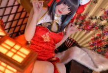 Zaya秋 NO.009 碧蓝航线 柴郡 红旗袍 [20P-177M]-妹子图