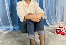 三禾摄影 No.041 牛仔裤 黑丝 帆布鞋 高跟 [239P1V-4.16GB]-妹子图