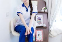 物恋传媒 No.2824 晚舟-板鞋、白棉袜、裸足、校服-妹子图