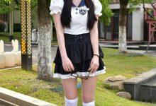 爱月下 NO.791 兔兔【林间甜妹】林间清风光影里，JK少女尽显元气娇俏-妹子图